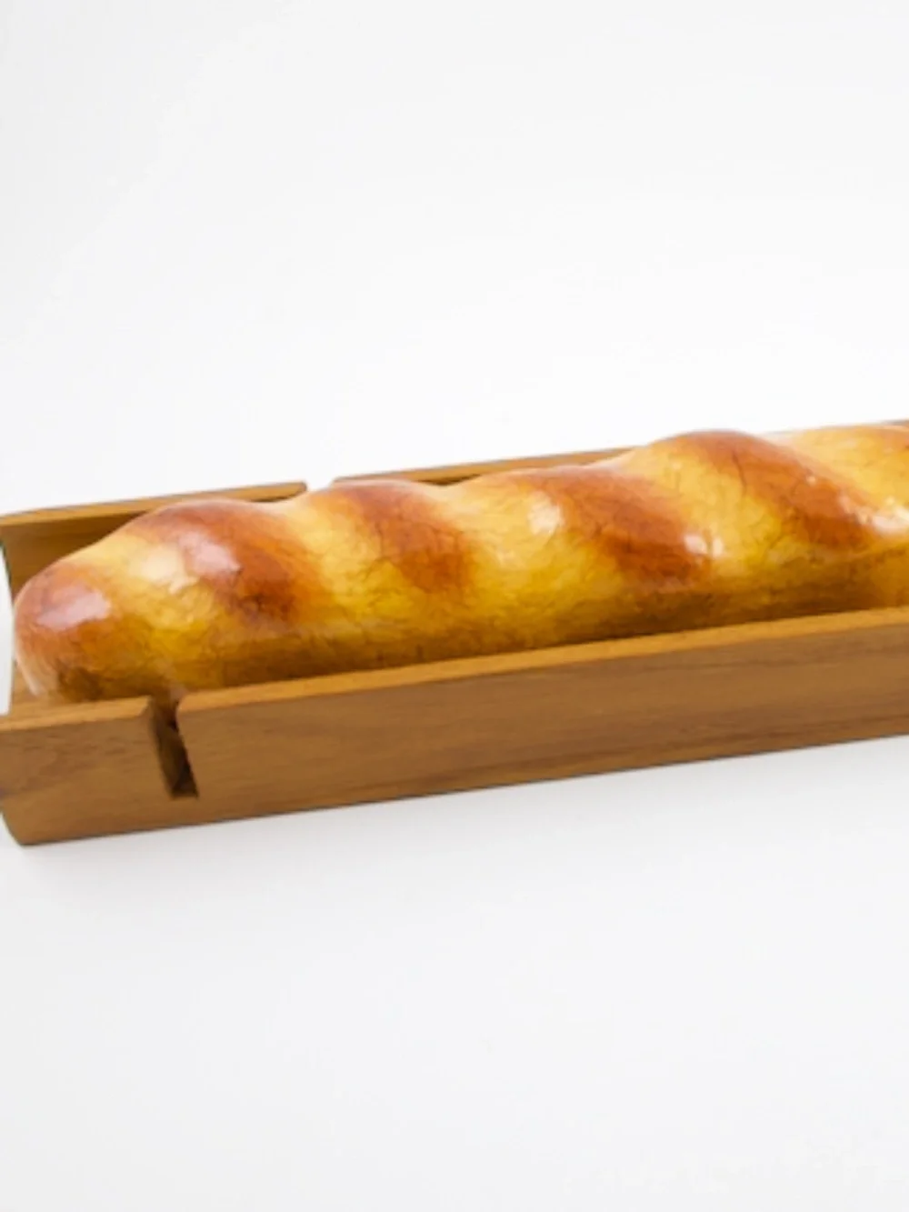 Vintage Teak Wood French Baguette Bread Slicer Cutting Board Tray
